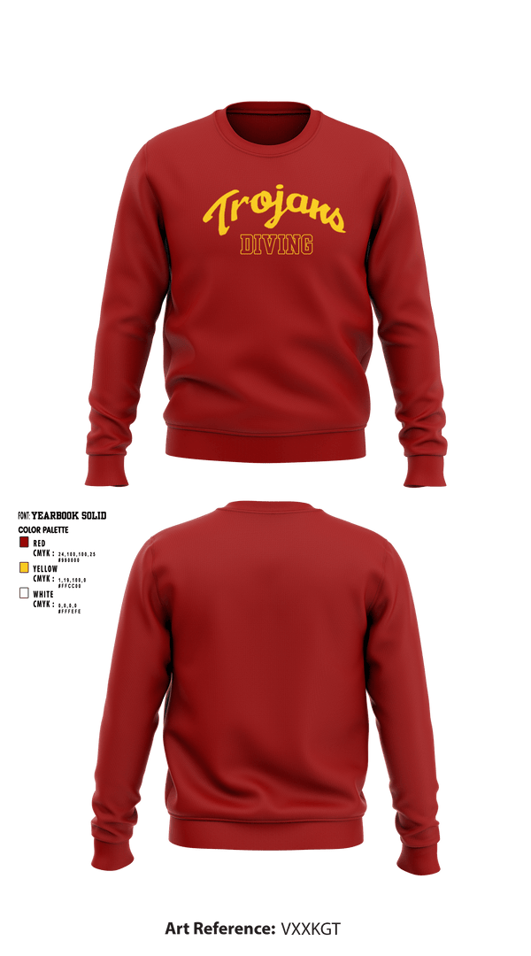 Crew Neck Sweatshirt, University Of Southern California Diving, Spirit Store, Teamtime, Team time, sublimation, custom sports apparel, team uniforms, spirit wear, spiritwear, sports uniforms, custom shirts, team store, custom team store, fundraiser sports, apparel fundraiser
