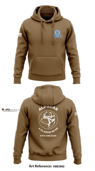 Hoodie, Alpha Company 205th MI BN, Army, Teamtime, Team time, sublimation, custom sports apparel, team uniforms, spirit wear, spiritwear, sports uniforms, custom shirts, team store, custom team store, fundraiser sports, apparel fundraiser
