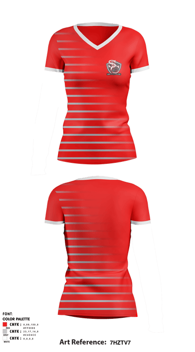 Saint Clair Junior High School 49350784 Women's Short Sleeve V-neck Shirt - 1