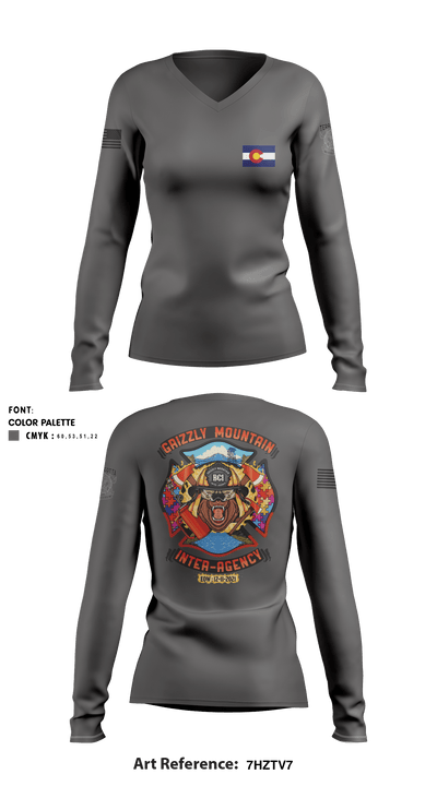 TERRACOTTA WILDLAND CREW 59814356 Women's Long Sleeve V-neck Shirt - 3