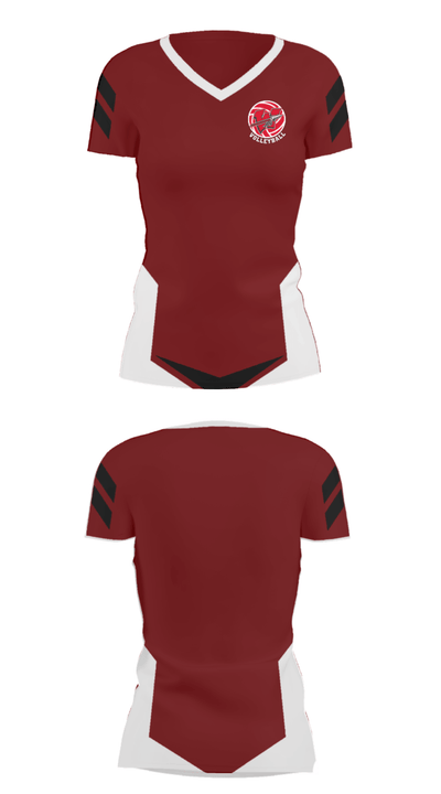 Warrenton R-3 High School Volleyball 68386387 Women's Short Sleeve V-neck Shirt - 7