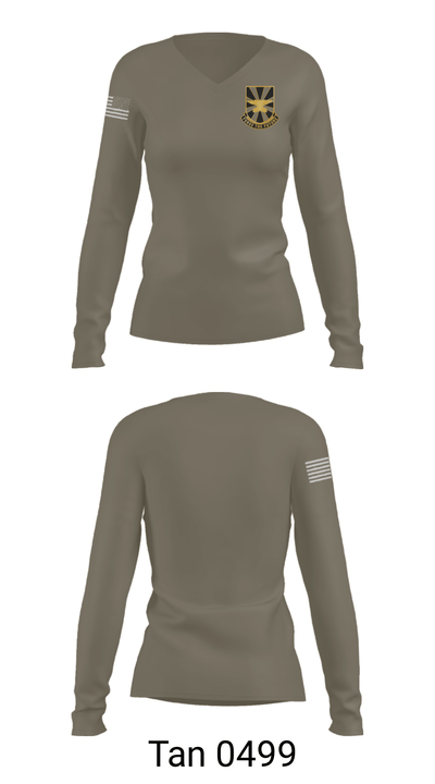Army Futures Command Cyber CDID 47300101 Women's Long Sleeve V-neck Shirt - 41