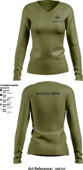 Stealth customs 84323734 Women's Long Sleeve V-neck Shirt - 8