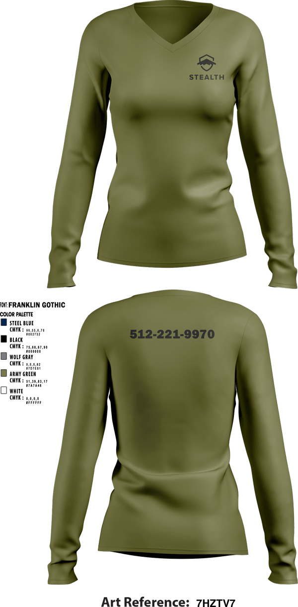 Women's Long Sleeve Vneck Shirt, Stealth customs, , Teamtime, Team time, sublimation, custom sports apparel, team uniforms, spirit wear, spiritwear, sports uniforms, custom shirts, team store, custom team store, fundraiser sports, apparel fundraiser