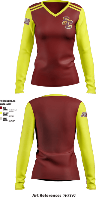 Women's Long Sleeve Vneck Shirt, St. Cloud Bulldogs, Football, Teamtime, Team time, sublimation, custom sports apparel, team uniforms, spirit wear, spiritwear, sports uniforms, custom shirts, team store, custom team store, fundraiser sports, apparel fundraiser