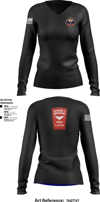 Women's Long Sleeve Vneck Shirt, , Fire Department, Teamtime, Team time, sublimation, custom sports apparel, team uniforms, spirit wear, spiritwear, sports uniforms, custom shirts, team store, custom team store, fundraiser sports, apparel fundraiser
