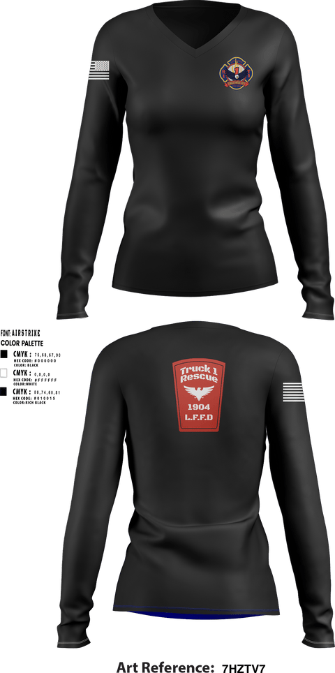 Women's Long Sleeve Vneck Shirt, , Fire Department, Teamtime, Team time, sublimation, custom sports apparel, team uniforms, spirit wear, spiritwear, sports uniforms, custom shirts, team store, custom team store, fundraiser sports, apparel fundraiser