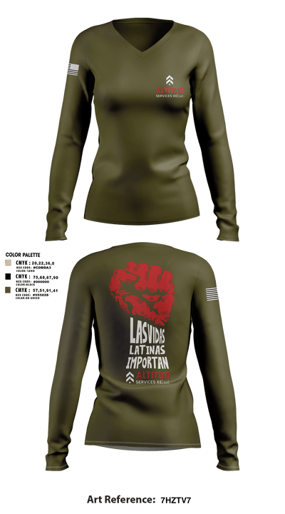 Altitud Services 64389490 Women's Long Sleeve V-neck Shirt - 2