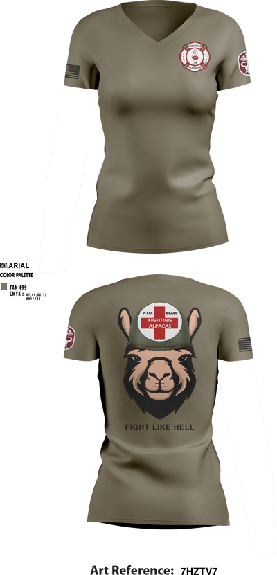 Alpha Company, WBAMC 94187438 Women's Short Sleeve V-neck Shirt - 4