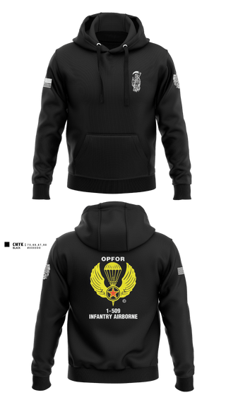 Hoodie, B CO 1-509 IN, Army, Teamtime, Team time, sublimation, custom sports apparel, team uniforms, spirit wear, spiritwear, sports uniforms, custom shirts, team store, custom team store, fundraiser sports, apparel fundraiser