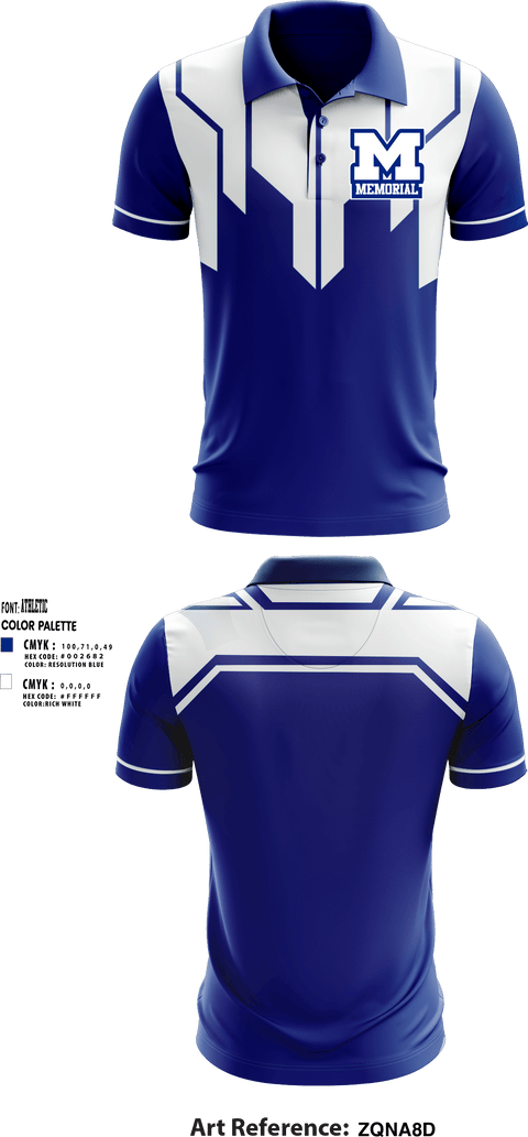 Short Sleeve Performance Polo, Memorial High School, Spirit Store, Teamtime, Team time, sublimation, custom sports apparel, team uniforms, spirit wear, spiritwear, sports uniforms, custom shirts, team store, custom team store, fundraiser sports, apparel fundraiser