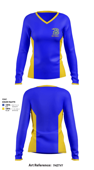 Women's Long Sleeve Vneck Shirt, Bonduel Youth Softball League, Softball, Teamtime, Team time, sublimation, custom sports apparel, team uniforms, spirit wear, spiritwear, sports uniforms, custom shirts, team store, custom team store, fundraiser sports, apparel fundraiser