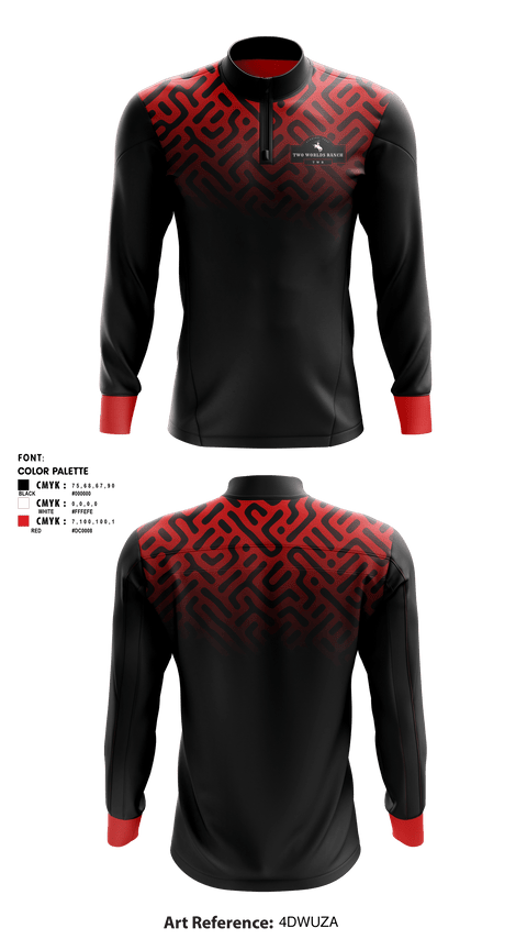 Quarter Zip Jacket, Two Worlds Ranch, , Teamtime, Team time, sublimation, custom sports apparel, team uniforms, spirit wear, spiritwear, sports uniforms, custom shirts, team store, custom team store, fundraiser sports, apparel fundraiser