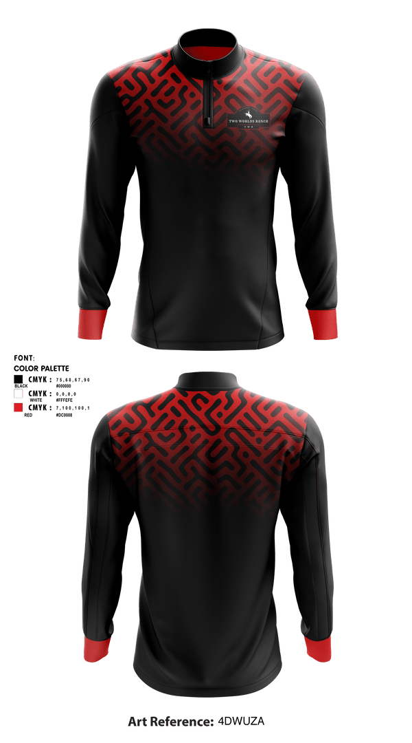 Quarter Zip Jacket, Two Worlds Ranch, , Teamtime, Team time, sublimation, custom sports apparel, team uniforms, spirit wear, spiritwear, sports uniforms, custom shirts, team store, custom team store, fundraiser sports, apparel fundraiser