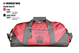 Duffle Bag, Kodiak FC, Men's Soccer, Teamtime, Team time, sublimation, custom sports apparel, team uniforms, spirit wear, spiritwear, sports uniforms, custom shirts, team store, custom team store, fundraiser sports, apparel fundraiser