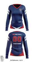 USA Softball of NH 95235930 Women's Long Sleeve V-neck Shirt - 1