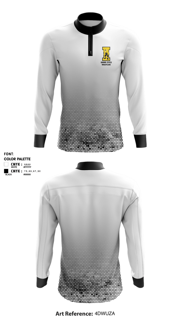 Quarter Zip Jacket, Hawk eyes, Wrestling, Teamtime, Team time, sublimation, custom sports apparel, team uniforms, spirit wear, spiritwear, sports uniforms, custom shirts, team store, custom team store, fundraiser sports, apparel fundraiser