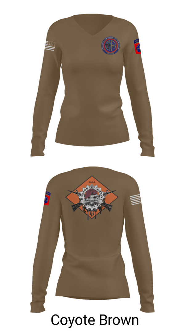 Women's Long Sleeve Vneck Shirt, , Army, Teamtime, Team time, sublimation, custom sports apparel, team uniforms, spirit wear, spiritwear, sports uniforms, custom shirts, team store, custom team store, fundraiser sports, apparel fundraiser