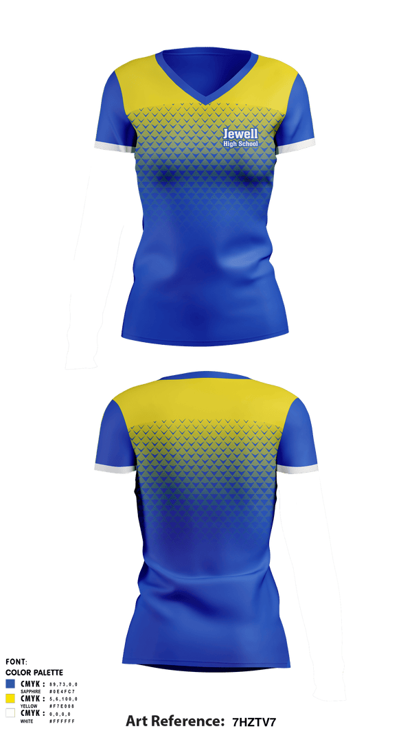 Women's Short Sleeve Vneck Shirt, Jewell High School, Spirit Store, Teamtime, Team time, sublimation, custom sports apparel, team uniforms, spirit wear, spiritwear, sports uniforms, custom shirts, team store, custom team store, fundraiser sports, apparel fundraiser