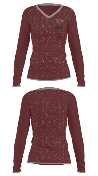 Women's Long Sleeve Vneck Shirt, Independence High School Cheer, Cheer, Teamtime, Team time, sublimation, custom sports apparel, team uniforms, spirit wear, spiritwear, sports uniforms, custom shirts, team store, custom team store, fundraiser sports, apparel fundraiser