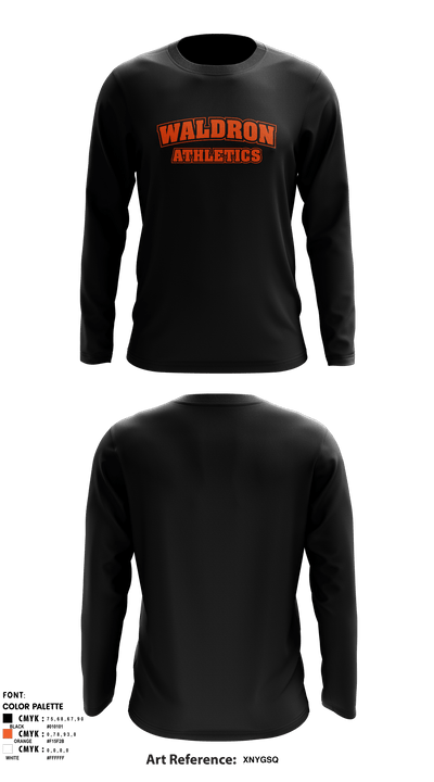 Waldron High School Track 38428946 Long Sleeve Performance Shirt - 3