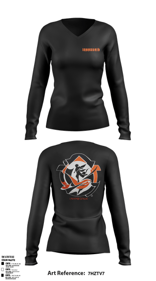 Women's Long Sleeve Vneck Shirt, INaroDAlK.INaroDAlK., , Teamtime, Team time, sublimation, custom sports apparel, team uniforms, spirit wear, spiritwear, sports uniforms, custom shirts, team store, custom team store, fundraiser sports, apparel fundraiser