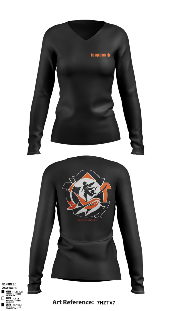 Women's Long Sleeve Vneck Shirt, INaroDAlK.INaroDAlK., , Teamtime, Team time, sublimation, custom sports apparel, team uniforms, spirit wear, spiritwear, sports uniforms, custom shirts, team store, custom team store, fundraiser sports, apparel fundraiser