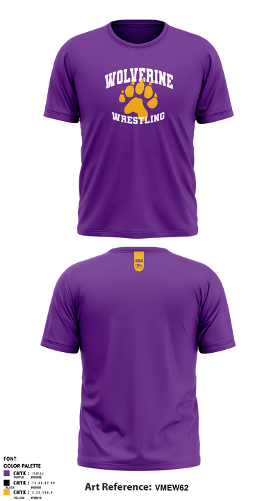 Bayfield High School Wolverine Wrestling 12563636 Old School Cotton Feel Shirt - 3