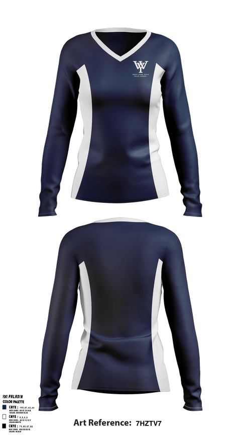 Women's Long Sleeve Vneck Shirt, West York Boys Club Basketball, Men's Basketball, Teamtime, Team time, sublimation, custom sports apparel, team uniforms, spirit wear, spiritwear, sports uniforms, custom shirts, team store, custom team store, fundraiser sports, apparel fundraiser
