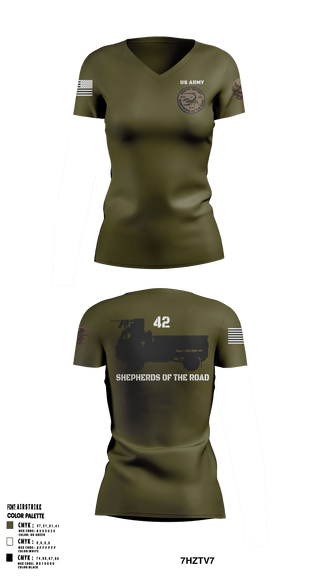 Women's Short Sleeve Vneck Shirt, , Army, Teamtime, Team time, sublimation, custom sports apparel, team uniforms, spirit wear, spiritwear, sports uniforms, custom shirts, team store, custom team store, fundraiser sports, apparel fundraiser