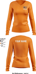 CK Wrestling 95145120 Women's Long Sleeve V-neck Shirt - 3