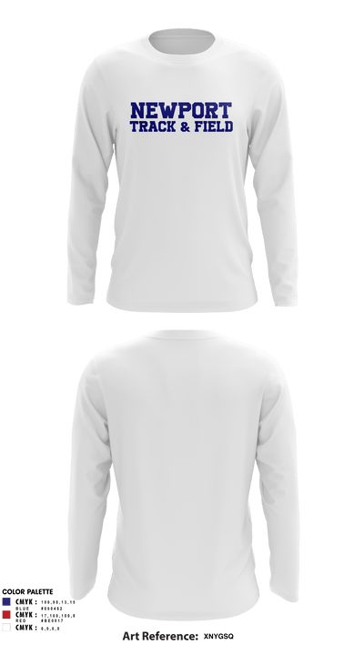 Newport High School Track & Field 49757231 Long Sleeve Performance Shirt - 3