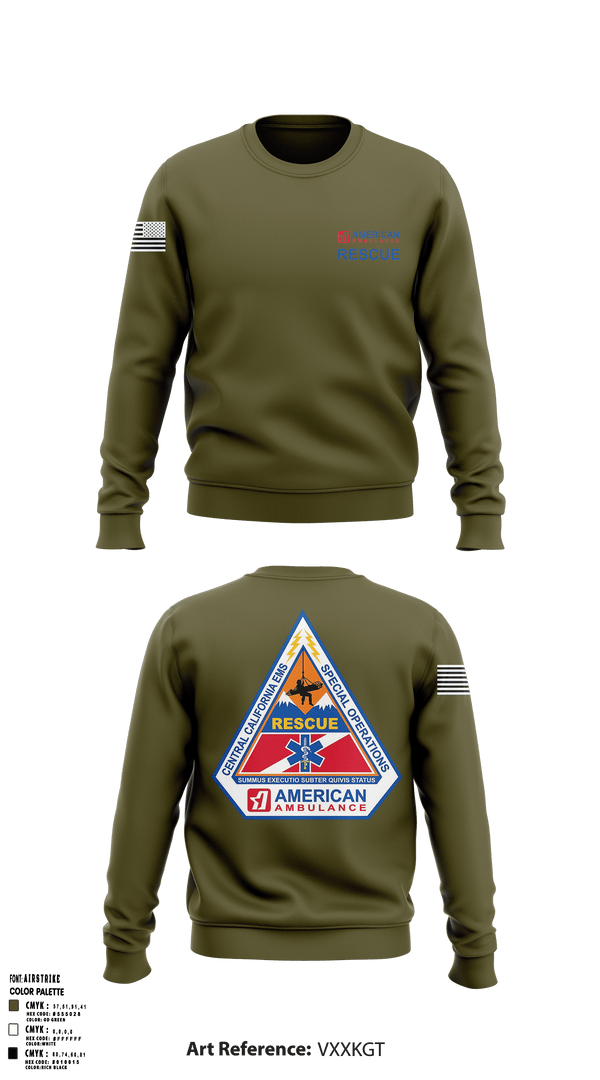 Crew Neck Sweatshirt, American Ambulance Rescue, , Teamtime, Team time, sublimation, custom sports apparel, team uniforms, spirit wear, spiritwear, sports uniforms, custom shirts, team store, custom team store, fundraiser sports, apparel fundraiser