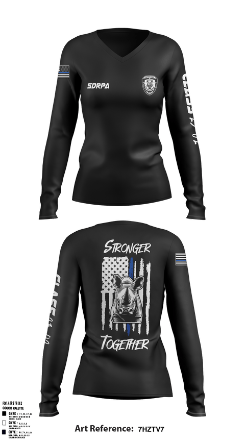Women's Long Sleeve Vneck Shirt, SDRPA, Police, Teamtime, Team time, sublimation, custom sports apparel, team uniforms, spirit wear, spiritwear, sports uniforms, custom shirts, team store, custom team store, fundraiser sports, apparel fundraiser