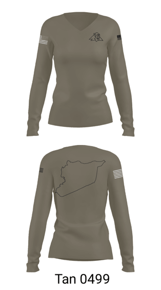 Women's Long Sleeve Vneck Shirt, , Army, Teamtime, Team time, sublimation, custom sports apparel, team uniforms, spirit wear, spiritwear, sports uniforms, custom shirts, team store, custom team store, fundraiser sports, apparel fundraiser