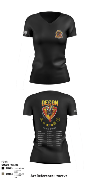 Women's Short Sleeve Vneck Shirt, 272 Chemical Company Decon 1, National Guard, Teamtime, Team time, sublimation, custom sports apparel, team uniforms, spirit wear, spiritwear, sports uniforms, custom shirts, team store, custom team store, fundraiser sports, apparel fundraiser