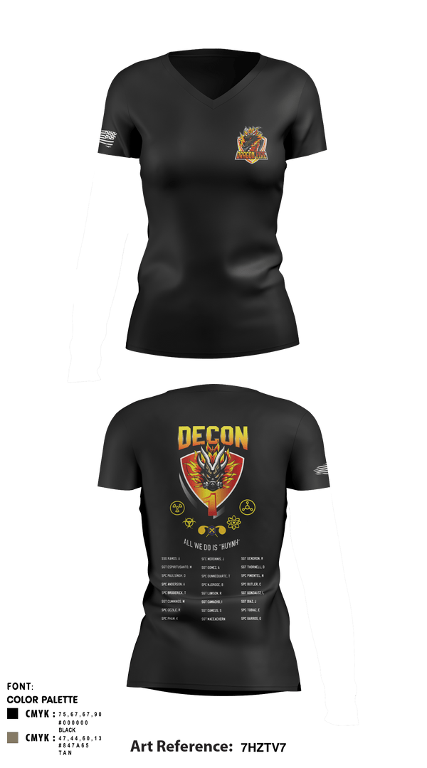 Women's Short Sleeve Vneck Shirt, 272 Chemical Company Decon 1, National Guard, Teamtime, Team time, sublimation, custom sports apparel, team uniforms, spirit wear, spiritwear, sports uniforms, custom shirts, team store, custom team store, fundraiser sports, apparel fundraiser