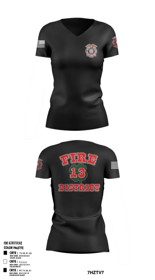 Women's Short Sleeve Vneck Shirt, FD13, Fire Department, Teamtime, Team time, sublimation, custom sports apparel, team uniforms, spirit wear, spiritwear, sports uniforms, custom shirts, team store, custom team store, fundraiser sports, apparel fundraiser