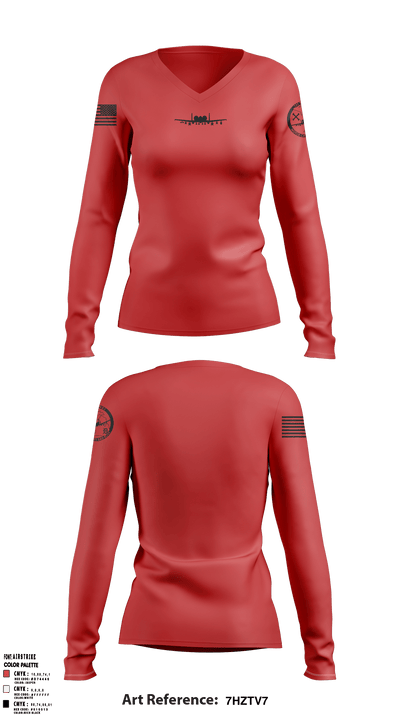 127th AMXS 7783995 Women's Long Sleeve V-neck Shirt - 2