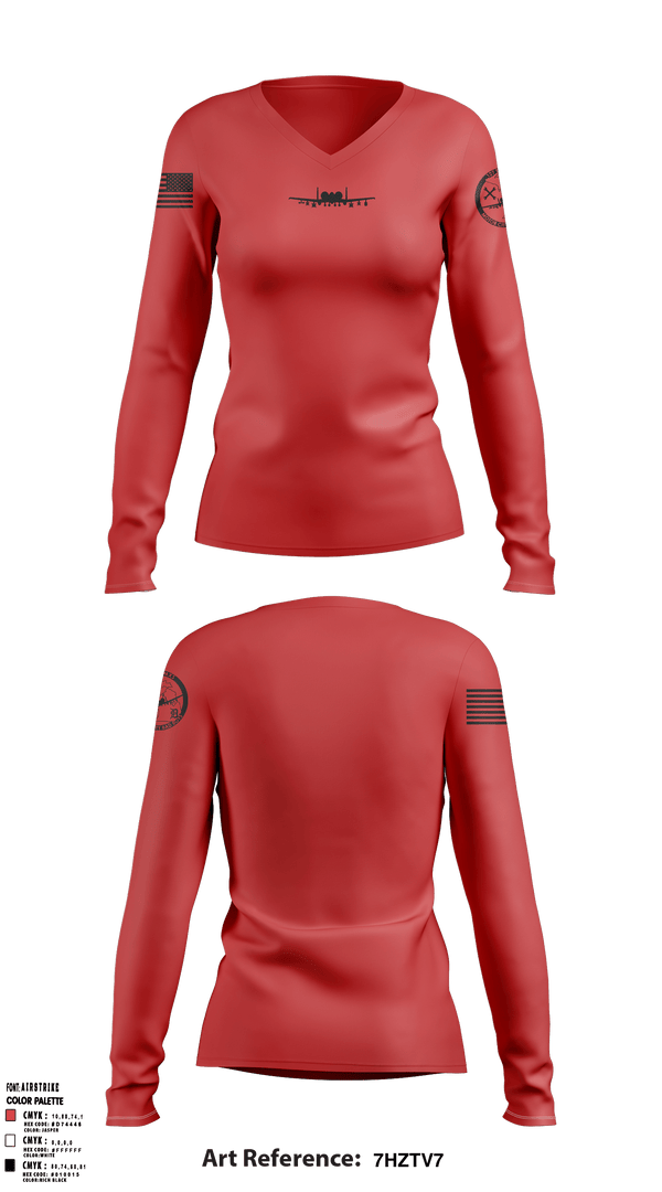 Women's Long Sleeve Vneck Shirt, , Air Force, Teamtime, Team time, sublimation, custom sports apparel, team uniforms, spirit wear, spiritwear, sports uniforms, custom shirts, team store, custom team store, fundraiser sports, apparel fundraiser