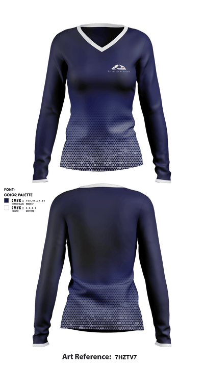 Rivertree Academy 40213398 Women's Long Sleeve V-neck Shirt - 1