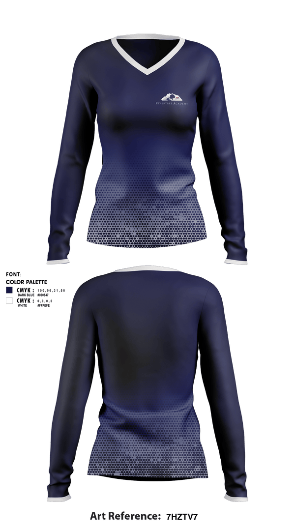Women's Long Sleeve Vneck Shirt, Rivertree Academy, Spirit Store, Teamtime, Team time, sublimation, custom sports apparel, team uniforms, spirit wear, spiritwear, sports uniforms, custom shirts, team store, custom team store, fundraiser sports, apparel fundraiser