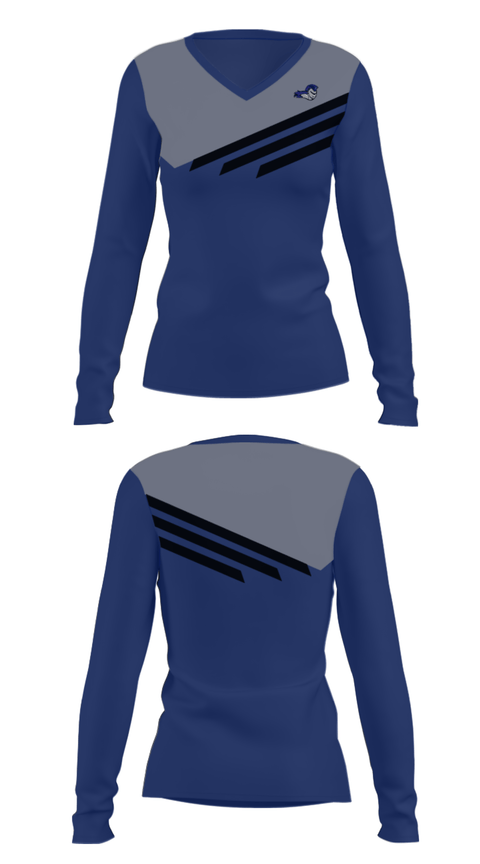 Women's Long Sleeve Vneck Shirt, Grand River Preparatory High School Bowling, Bowling, Teamtime, Team time, sublimation, custom sports apparel, team uniforms, spirit wear, spiritwear, sports uniforms, custom shirts, team store, custom team store, fundraiser sports, apparel fundraiser