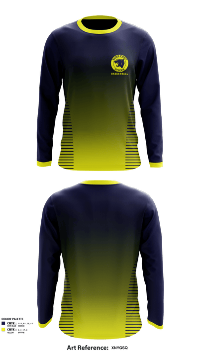 York Preparatory School Basketball 83898431 Long Sleeve Performance Shirt - 1