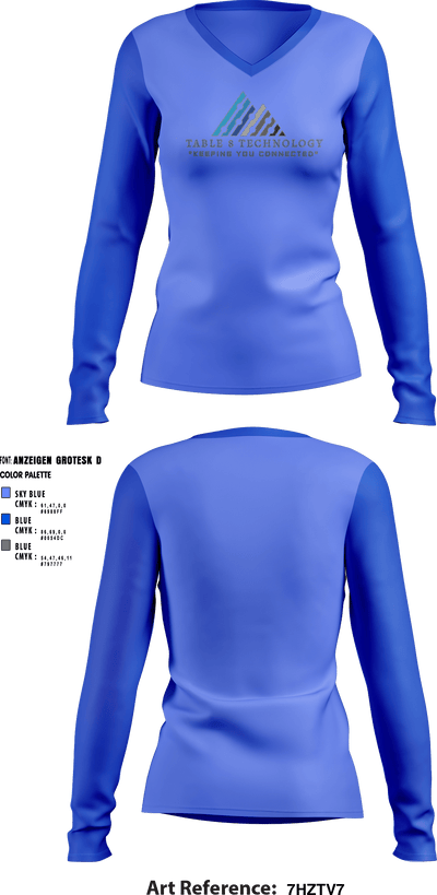Table 8 Technology 91300598 Women's Long Sleeve V-neck Shirt - 1