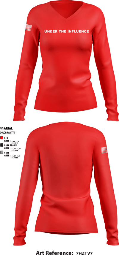 Under the Influence 84055504 Women's Long Sleeve V-neck Shirt - 1