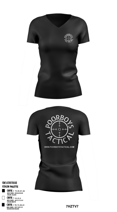 Poorboys Tactical 30892317 Women's Short Sleeve V-neck Shirt - 34