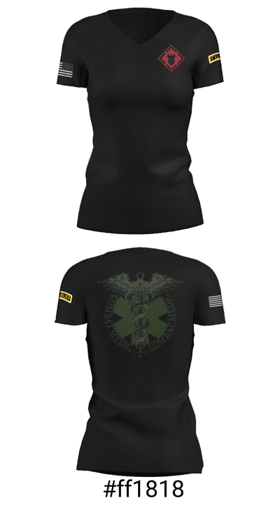 19th Engineer Battalion Aid Station 54166151 Women's Short Sleeve V-neck Shirt - 19
