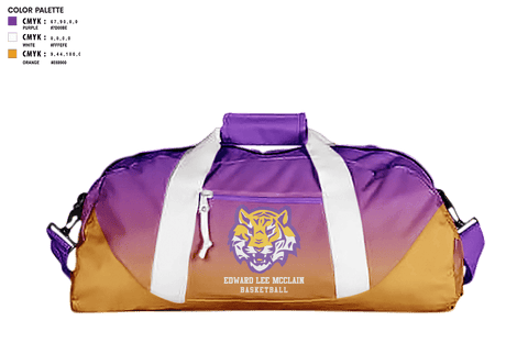 Duffle Bag, Edward Lee McClain High School Basketball, Women's Basketball, Teamtime, Team time, sublimation, custom sports apparel, team uniforms, spirit wear, spiritwear, sports uniforms, custom shirts, team store, custom team store, fundraiser sports, apparel fundraiser
