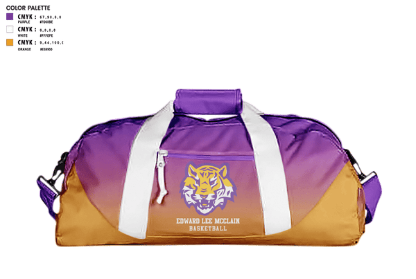 Duffle Bag, Edward Lee McClain High School Basketball, Women's Basketball, Teamtime, Team time, sublimation, custom sports apparel, team uniforms, spirit wear, spiritwear, sports uniforms, custom shirts, team store, custom team store, fundraiser sports, apparel fundraiser